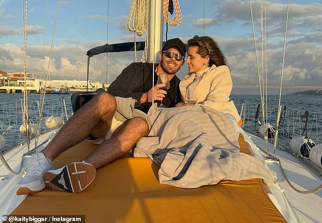 Zach Shallcross, 28, took fiance Kaity Biggar on a romantic sailboat trip for their second anniversary in Lisbon, Portugal, and the trip included a big surprise