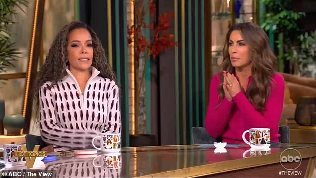 Sunny Hostin (left) clashed with The View co-host Alyssa Farah Griffin (right) labeled Hispanic voters 'sexist and misogynistic' after Kamala Harris lost a significant portion of the voter bloc