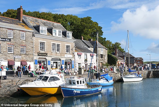 Boats moored in Padstow harbor in Cornwall