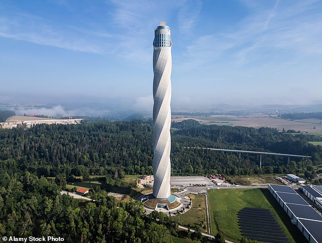 The TK Elevator test tower in Rottwei was built to test elevator systems