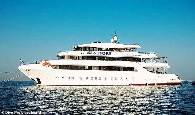 The boat named Sea Story (pictured) had 31 tourists of different nationalities and 13 crew members on board when it sank