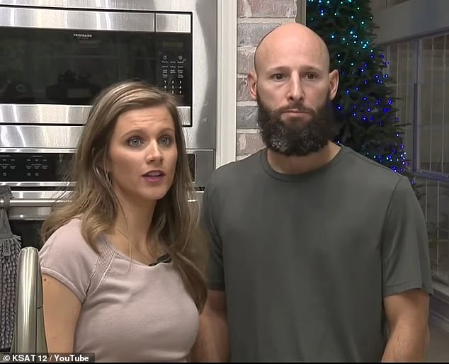 Concerned for her and her children's health, Floresville resident Brandi Knighton called the Central States Water Authority seeking clarity because their only water source was contaminated with a harmful bacteria. Pictured: Brandi next to her husband, Jason Knighton