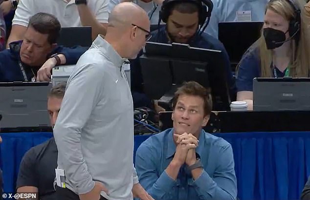 Tom Brady was spotted courtside during the Knicks-Mavs game on Wednesday night