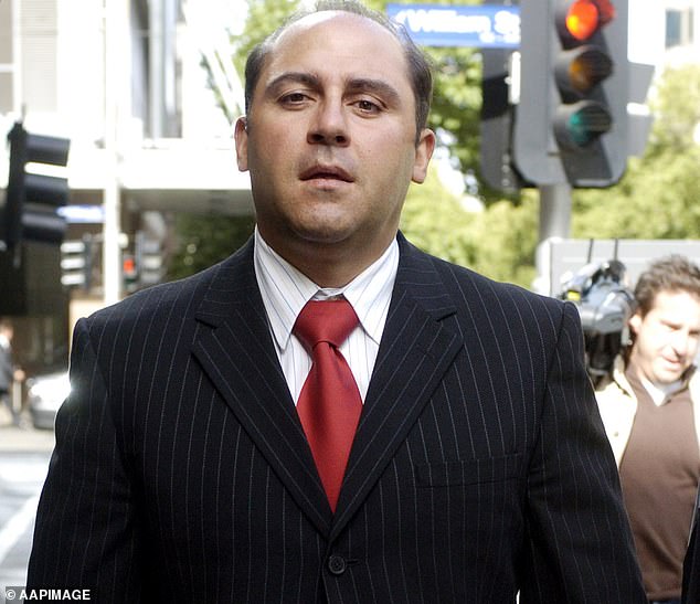 Tony Mokbel in 2000 outside the court where he was pictured in chains on Monday