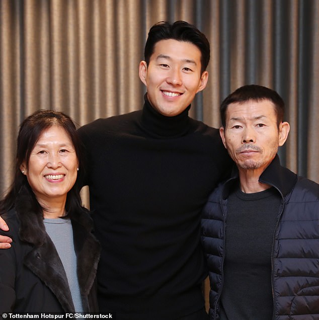 The Tottenham captain, the subject of the racist comment, pictured above with his parents