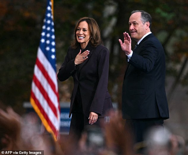 Kamala Harris and Doug Emhoff arrived in Hawaii on Tuesday evening. Pictured: Kamala Harris and her husband Second Gentleman Doug Emhoff leave after she delivered her concession speech at Howard University in Washington on November 6