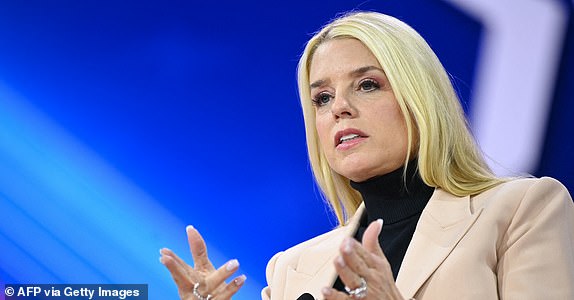 (FILES) Former Florida Attorney General Pam Bondi speaks during the annual meeting of the Conservative Political Action Conference (CPAC) on February 23, 2024 in National Harbor, Maryland. Newly elected US President Donald Trump tapped Pam Bondi, a close ally who helped defend the ex-leader from impeachment and joined lawyers seeking to overturn President Joe Biden's election as US attorney general on November 21, 2024. (Photo by MANDEL NGAN/AFP) (Photo by MANDEL NGAN/AFP via Getty Images)