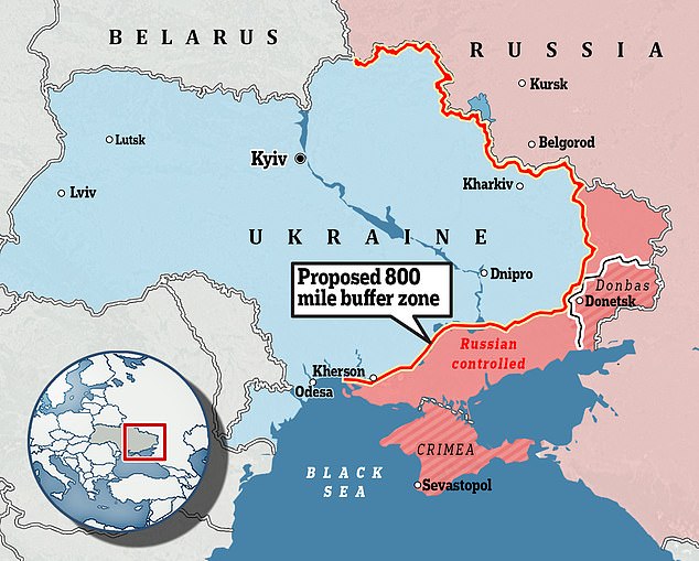 Map shows what the proposed 800-mile buffer zone could look like