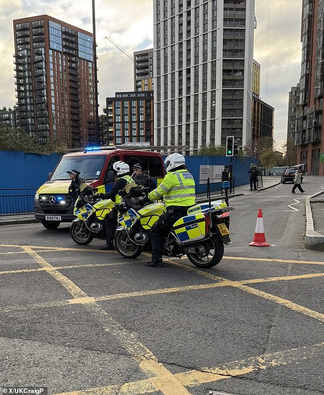 Roads around the embassy were closed in what the embassy called 