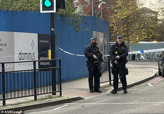 A cordon has been set up around the embassy after officers were alerted to a 'suspicious package'