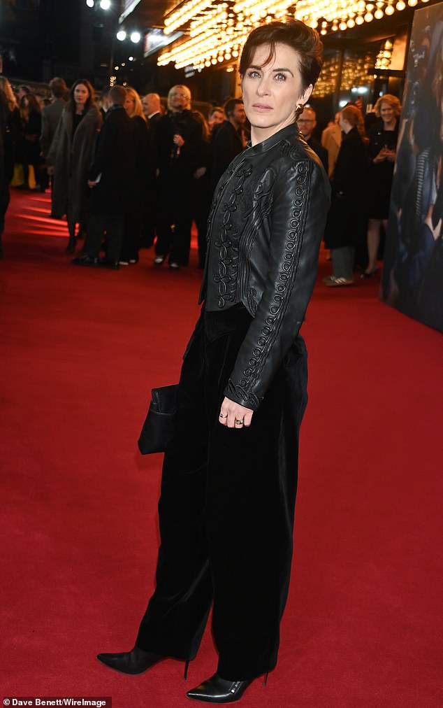 The BAFTA-winning star added inches to her frame and completed her look with a pair of sky-high black leather boots