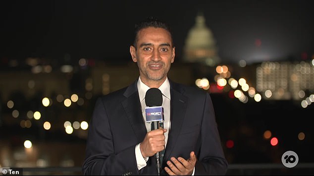 Waleed Aly (pictured) has been roasted online for wrongly predicting that Democrat candidate Kamala Harris would win Tuesday's US presidential election