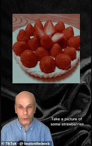 At the beginning of the video, Dr. Jackson sees a photo of some red strawberries on a white plate