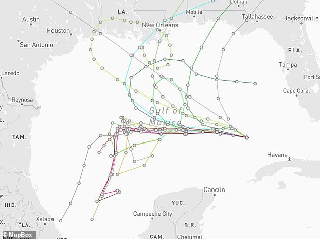 A spaghetti model showed Rafael has six potential routes to the US, but experts say none of these are as likely as the storm moving west towards Mexico.