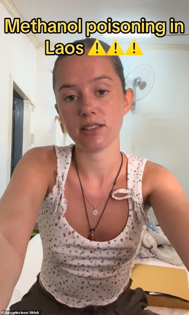 British tourist Lucy Davison has warned travelers heading to South East Asia about the dangers of alcohol after suffering methanol poisoning and spending five days in hospital