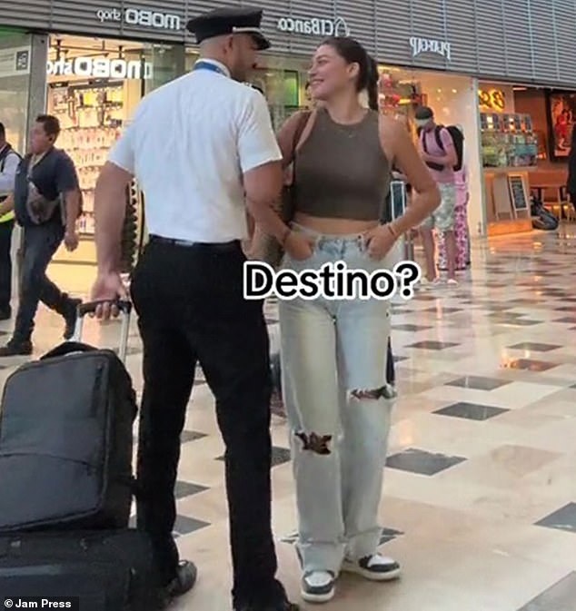 A woman who physically encountered a pilot at the airport reveals they are now dating