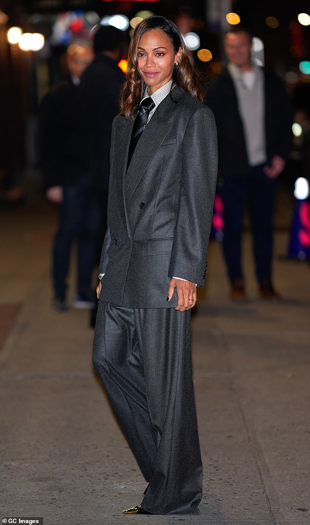 Zoe Saldana put on a fashion-forward performance as she stepped out into New York City on Wednesday night