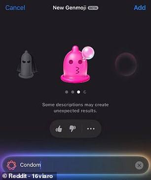 iPhone users have been creating fun condom emojis in the new AI generation app