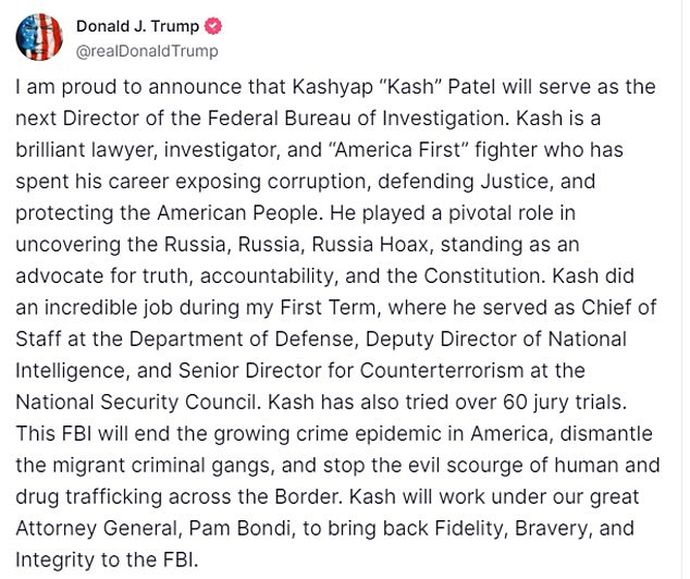 1733072080 773 Trumps FBI Director Kash Patel is sending shockwaves through DC