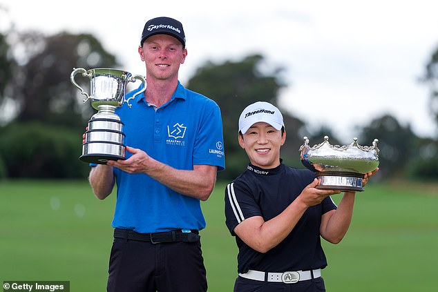 Ryggs Johnston (left) won the men's Australian Open event on Sunday afternoon