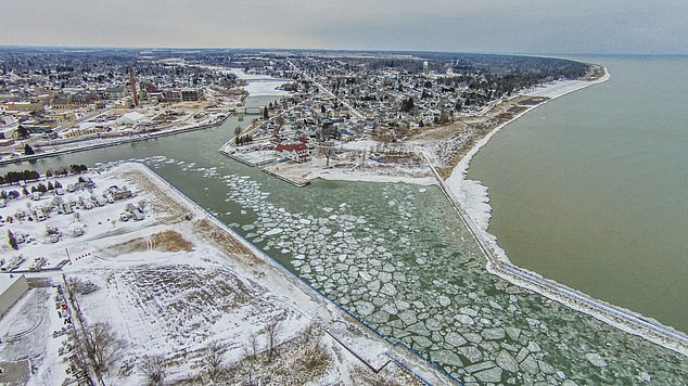 The search for the waterway, meanwhile, comes on the eve of the city's cold season, which begins Monday. Around this time, parts of the river are known to have frozen over, and some ice was already visible when the boy went missing. In the photo the part of the river that is searched during the winter