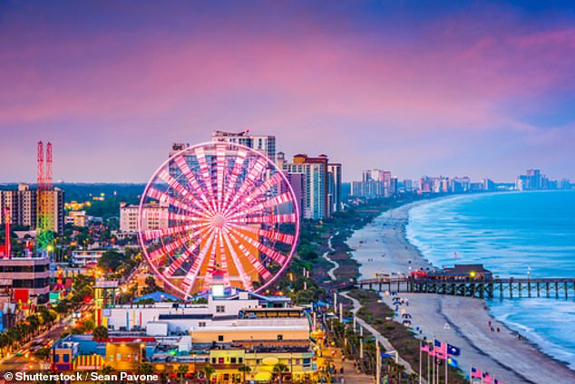 South Carolina, home to Myrtle Beach (pictured), added 91,853 people last year