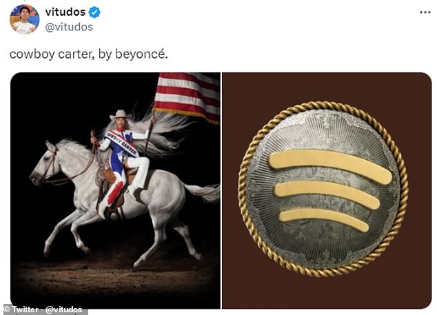 According to the fan, the bronze and silver logo is a reference to Beyonce's Cowboy Carter