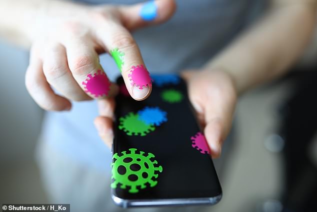 As disgusting as it sounds, bacteria usually reach our smartphones through our own hands, according to Dr. Nye (stock image)