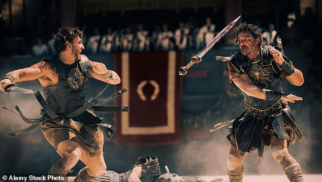 Gladiator II starring Paul Mescal, Pedro Pascal and Denzel Washington battled for third place and earned around $44 million for the five-day run