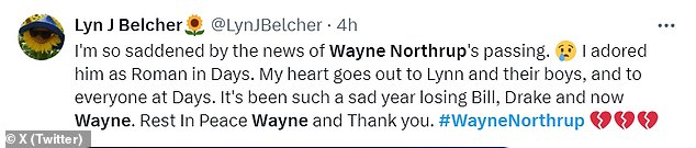 Fans were also vocal in the forum, with some referencing the deaths of Days of Our Lives actors Bill Hayes and Drake Hogestyn earlier this year