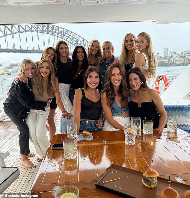 But when the AFL WAG shared footage of the social gathering on Instagram, one fan couldn't help but notice a bizarre detail in Bec's group photo with her friends.