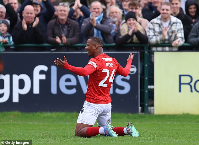 He scored the second in a victory over Wealdstone in the second round of the FA Cup on Saturday