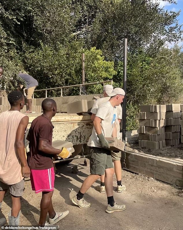 Images shared on Instagram show the Danish prince working with locals and lifting stones (photo)