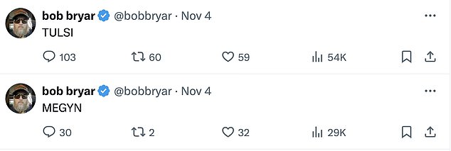 Bryar was last seen alive on November 4, the same day he posted his final tweets, one of which read simply 