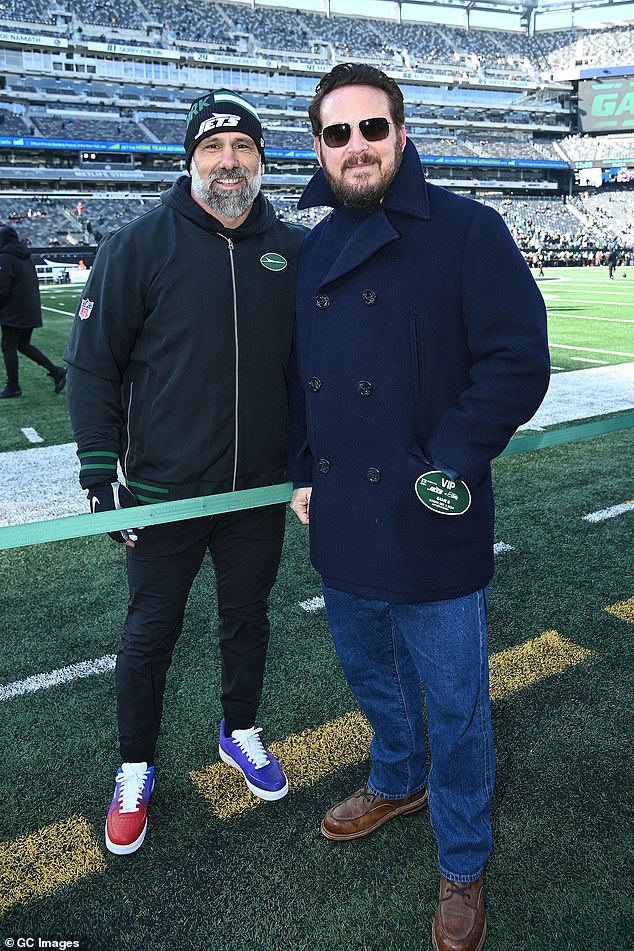 Hauser was also seen taking photos with New York Jets head coach Jeff Ulbrich