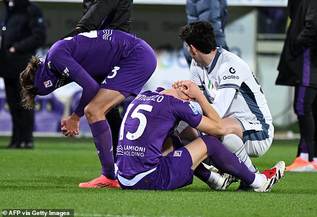 The Serie A match was immediately suspended after Bove collapsed on the pitch