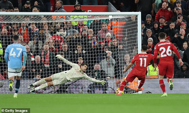 Liverpool's star man then scored the second goal himself, converting a 78th-minute penalty