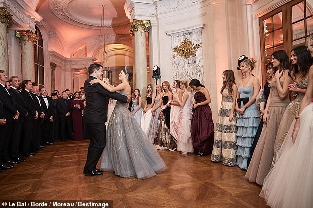 Pictured: Princess Eugenie de Bourbon, 17, dancing with her father, Prince Louis de Bourbon, at the ball