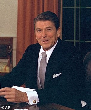 President Ronald Reagan in the Oval Office of the White House, January 20, 1981