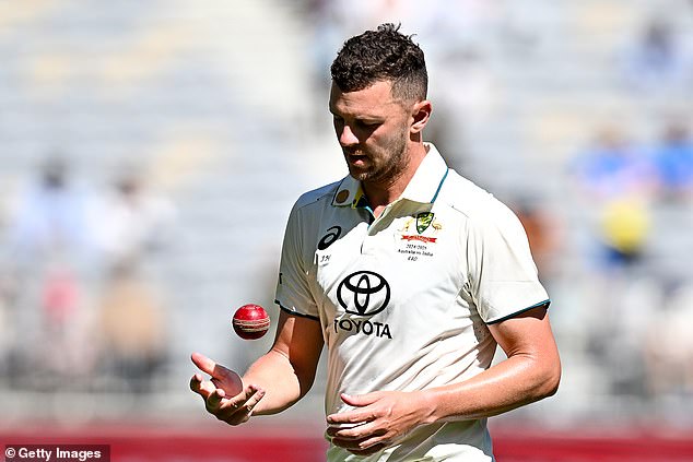 Hazlewood was asked how Australia planned to overcome their huge deficit in the first Test, before saying: 'You'll have to ask the batsmen that question'