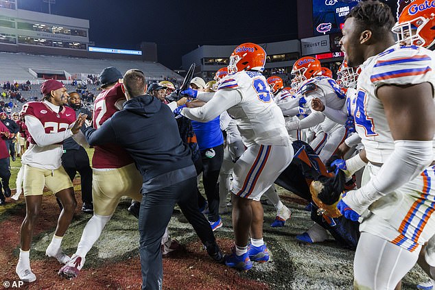 Rival rosters from Florida and Florida State couldn't keep their hands off each other either