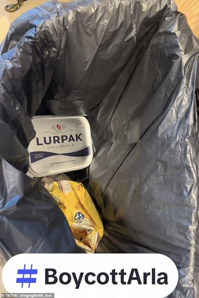 TikTokers have shared videos demonstrating their boycott by throwing food items in the trash