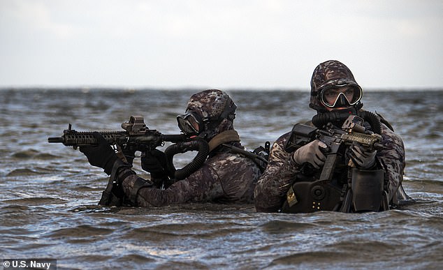 The first sense in which someone can be tough may have to do with being physically strong and frightening (e.g. Navy SEALs, photo)