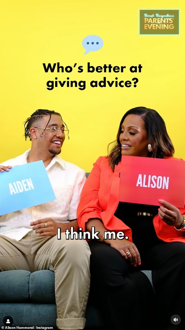 Alison and Aidan appeared in a video on social media last month as part of a teaser for new game show Romesh Ranganathan's Parents' Evening