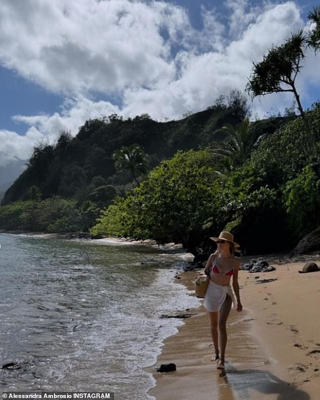 On Instagram, she said she was staying at the 1 Hanalei Bay Hotel