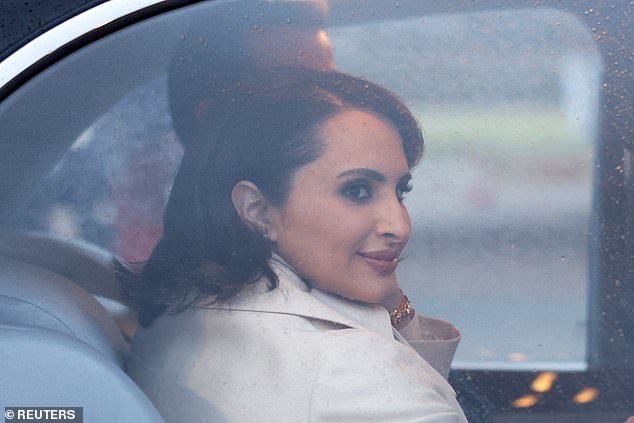 The emir arrived at Stansted Airport on Monday, accompanied by his first wife – and second cousin – Sheikha Jawaher bint Hamad Al Thani (pictured)