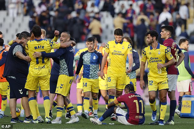 The Catalan club suffered a shock 2-1 home defeat to Las Palmas on Saturday