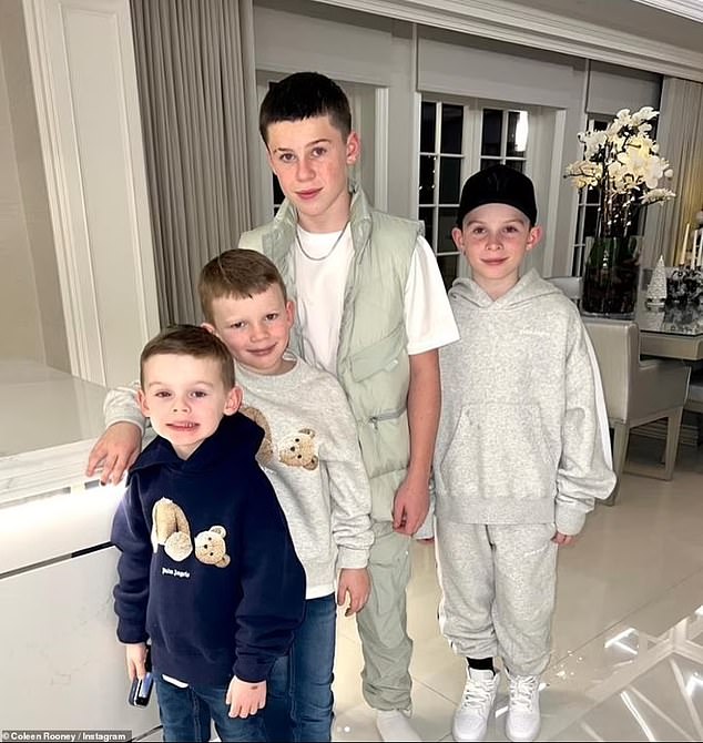 Coleen revealed that eldest son Kai, 14 (centre) loved it so much that when he went back to school he told his teacher he had been at school "the best holiday I've ever had"