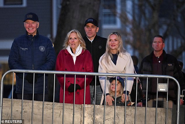 The Biden family – above Joe, Jill, Hunter, Melissa and Baby Beau – have been going to Nantucket for Thanksgiving for 49 years