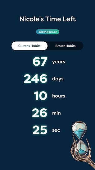 The app looks at your current habits and counts down to the second until the day you die